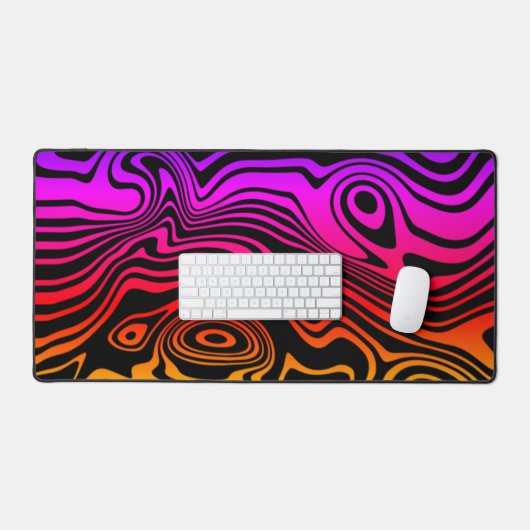 Farbenfrohe Abstrakte Waves Modernes Design Schreibtischunterlage (Tastatur & Maus)