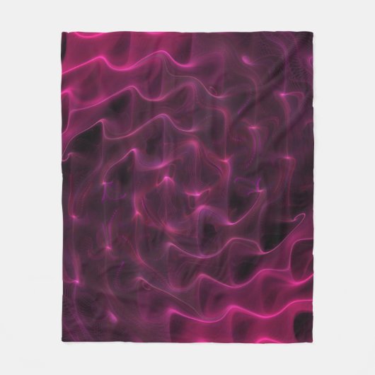 Farbenfrohe Abstrakte Waves Schwarzer Hintergrund Fleecedecke (Vorderseite)