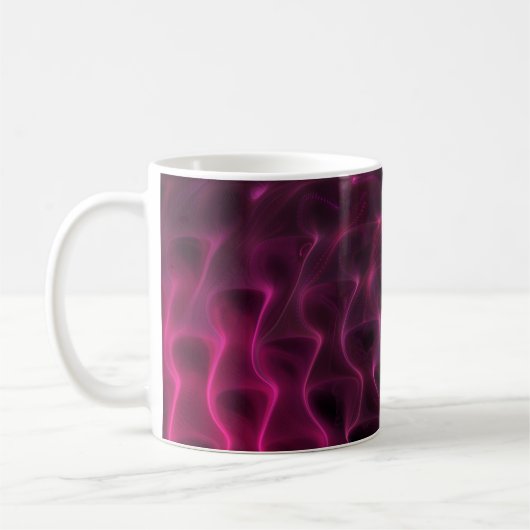Farbenfrohe Abstrakte Waves Schwarzer Hintergrund Kaffeetasse (Links)