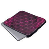 Farbenfrohe Abstrakte Waves Schwarzer Hintergrund Laptopschutzhülle (Vorne Knopf)