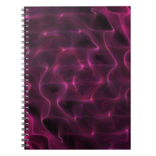 Farbenfrohe Abstrakte Waves Schwarzer Hintergrund Notizblock