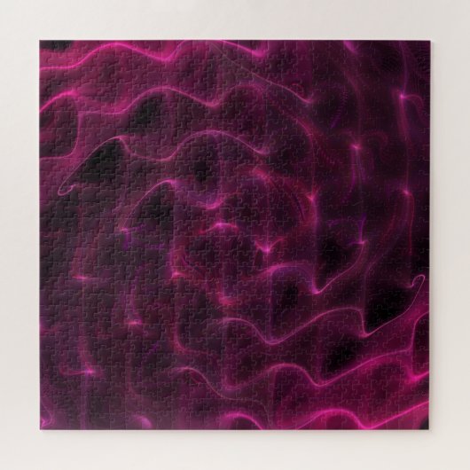 Farbenfrohe Abstrakte Waves Schwarzer Hintergrund Puzzle (Horizontal)