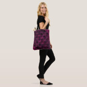 Farbenfrohe Abstrakte Waves Schwarzer Hintergrund Tasche (Am Model)