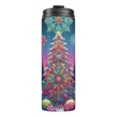 Farbenfrohe Abstrakte Weihnachtsbäume Thermosbecher (Vorderseite)