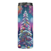 Farbenfrohe Abstrakte Weihnachtsbäume Thermosbecher (Rückseite)