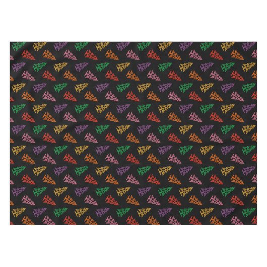 Farbenfrohe Abstrakte Weihnachtsbaummuster Tischdecke (Vorderseite (Horizontal))