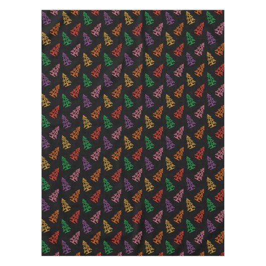 Farbenfrohe Abstrakte Weihnachtsbaummuster Tischdecke (Vorderseite)