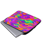 Farbenfrohe Abstrakte Wellengestaltung Laptopschutzhülle (Vorne Knopf)