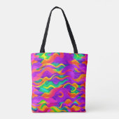 Farbenfrohe Abstrakte Wellengestaltung Tasche (Rückseite)