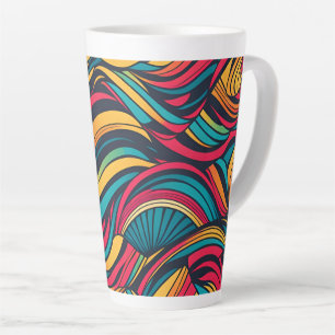Farbenfrohe Abstrakte Wellenmuster Milchtasse