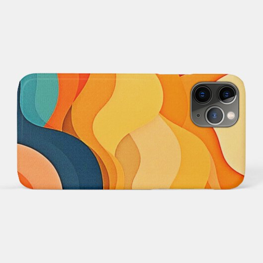 Farbenfrohe Abstrakte Wellenschichten Case-Mate iPhone Hülle (Rückseite (Horizontal))