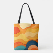 Farbenfrohe Abstrakte Wellenschichten Tasche (Rückseite)