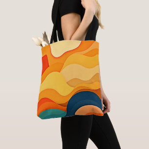 Farbenfrohe Abstrakte Wellenschichten Tasche