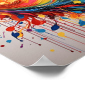 Farbenfrohe abstrakte, wirbelfarbene Herzwand Poster (Ecke)