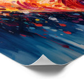Farbenfrohe abstrakte, wirbelfarbene Herzwand Poster (Ecke)
