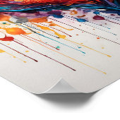 Farbenfrohe abstrakte, wirbelfarbene Herzwand Poster (Ecke)