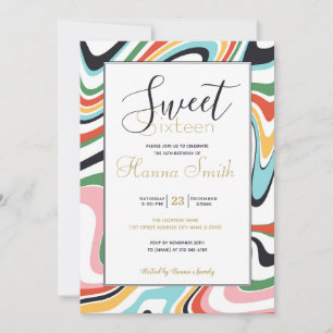 Farbenfrohe, Abstrakte, wirbelfarbige Retro-Muster