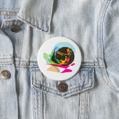 Farbenfrohe Abstrakte Yoga Pose Fitness und Wellne Button