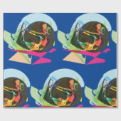 Farbenfrohe Abstrakte Yoga Pose Fitness und Wellne Geschenkpapier (Flach)