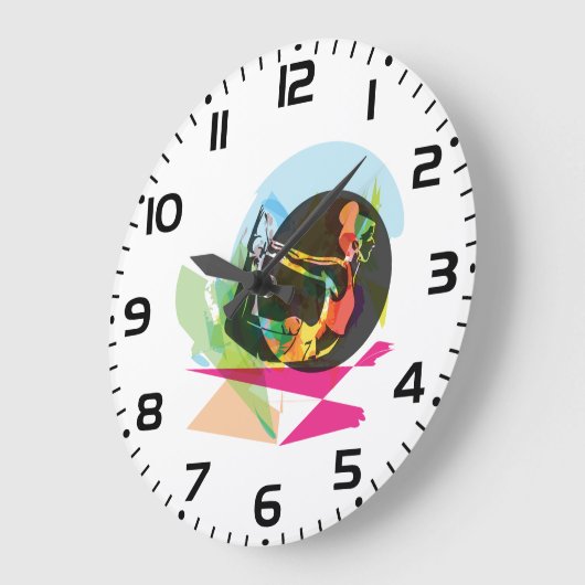 Farbenfrohe Abstrakte Yoga Pose Fitness und Wellne Große Wanduhr (Winkel)