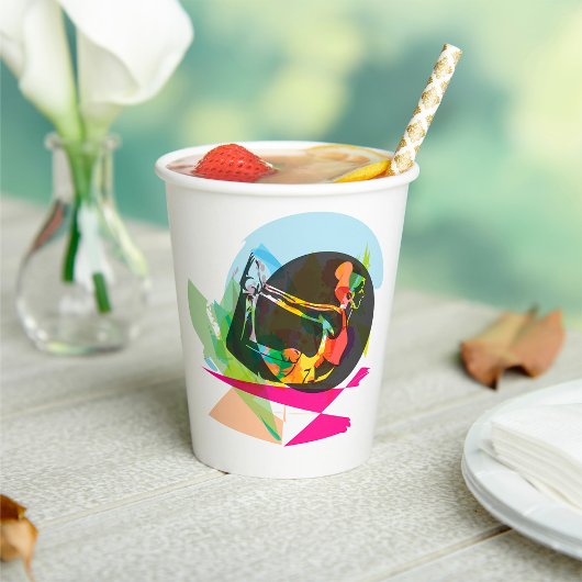 Farbenfrohe Abstrakte Yoga Pose Fitness und Wellne Pappbecher