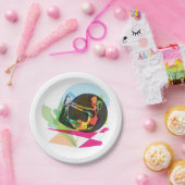 Farbenfrohe Abstrakte Yoga Pose Fitness und Wellne Pappteller (Party)