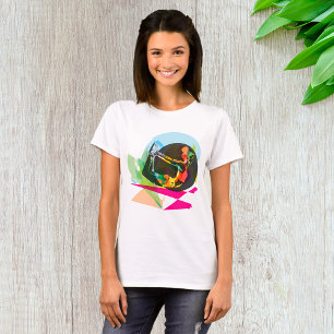 Farbenfrohe Abstrakte Yoga Pose Fitness und Wellne T-Shirt