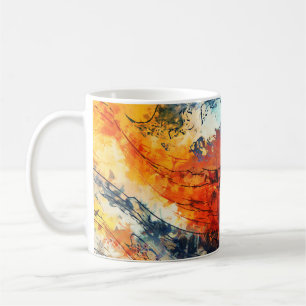 Farbenfrohe Abstrakte zeitgenössische Kunst Kaffeetasse