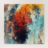 Farbenfrohe Abstrakte zeitgenössische Kunst Puzzle (Horizontal)