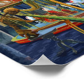 Farbenfrohe Abstrakte Zirkus Freaks Clown Art Post Poster (Ecke)