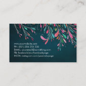 Farbenfrohe Abstrakte Zweigstelle Kunst, Dichtung  Visitenkarte (Rückseite)