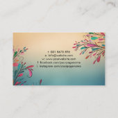 Farbenfrohe Abstrakte Zweigstelle Kunst, Dichtung Visitenkarte (Rückseite)