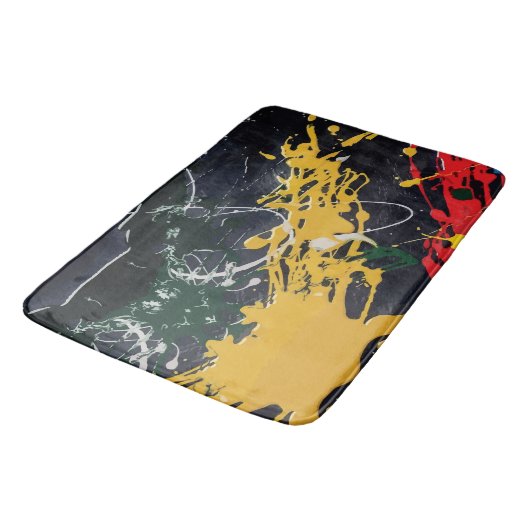 Farbenfrohe Abstraktionen: Abstürze und Linien Badematte (Schrägansicht)