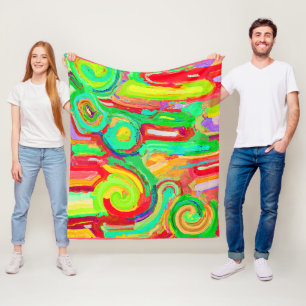 Farbenfrohe Abstraktionsmuster Fleecedecke