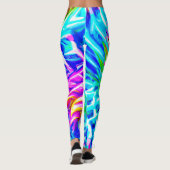 Farbenfrohe Abstraktionsmuster Leggings (Rückseite)