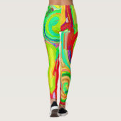 Farbenfrohe Abstraktionsmuster Leggings (Rückseite)