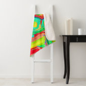 Farbenfrohe Abstraktionsmuster Sherpadecke (Beispiel)