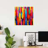 Farbenfrohe, abwechslungsreiche Kunst des Menschen Poster (Heimbüro)