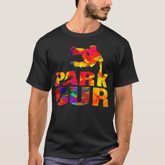 Farbenfrohe Acrobatic Retro Classic Art Parkplatz T-Shirt (Vorderseite)