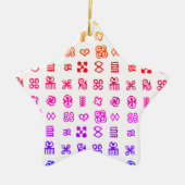 Farbenfrohe Adinkra African Symbols Keramik Ornament (Vorne)