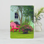 Farbenfrohe Adirondack Stuhl Foto Einladung (Stehend Vorderseite)