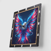 Farbenfrohe Adler Modern Quadratische Wanduhr (Winkel)
