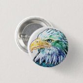 Farbenfrohe Adlerskizze Button (Vorne & Hinten)
