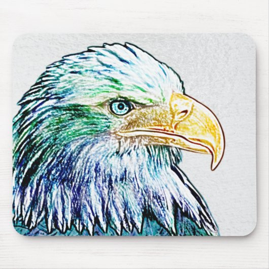 Farbenfrohe Adlerskizze Mousepad (Vorne)