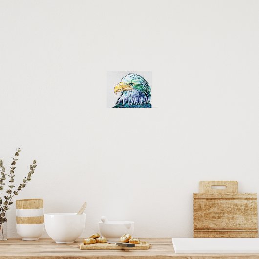 Farbenfrohe Adlerskizze Poster (Küche)