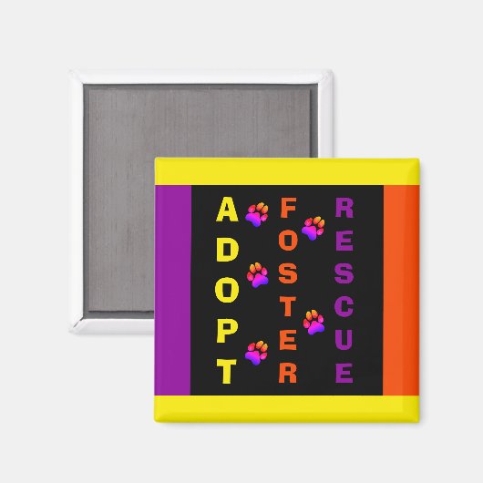 Farbenfrohe Adoption Magnet (Vorderseite/Rückseite)