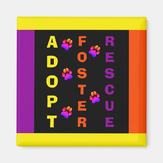 Farbenfrohe Adoption Magnet (Vorne)