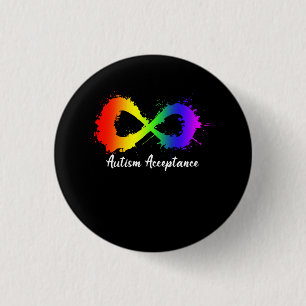 Farbenfrohe Advocacy Red anstelle von Autismus Inf Button