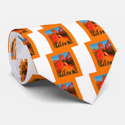 Farbenfrohe afrikanische Safari-Farben Krawatte (Gerollt)