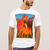Farbenfrohe afrikanische Safari Farben Kunst T-Shirt (Vorderseite)